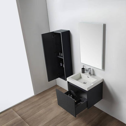 Blossom 24 Inch Bathroom Vanity with Sink and Side Cabinet, All Wood Floating Bathroom Vanity with Acrylic Sink, Bathroom Sink Cabinet with Soft-Close Drawer, Modern Style Vanities, Night Blue