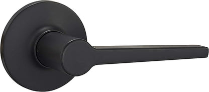 Amazon Basics Manchester Door Lever - Passage (Keyless) - Matte Black, 1-Pack