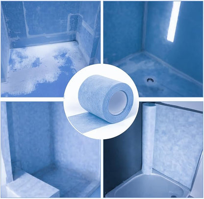 Shower Waterproofing Membrane Roll, 5 in x 50 Ft, 21 Sq Ft, 20 Mil | Blue HDPE roll for shower membrane seams, corners and wall-to-floor joints; bonds with thin-set mortar for a secure install