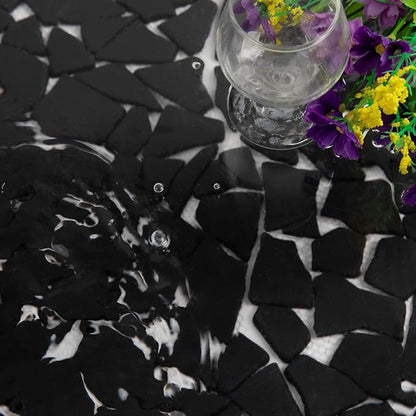 Pebble Tile for Shower Floor, Black Geometric Pebble Mosaic Backsplash for Kitchen Bathroom Wall and Floor Tile and Outdoor Areas, 5 Sheets