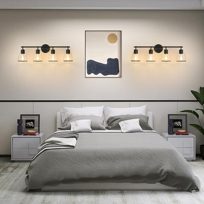 30" Black Bathroom Light Fixtures 4 Light Bathroom Vanity Lights Over Mirror