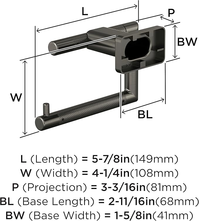 Amerock Bronx Gunmetal Single Post Tissue Holder, BH26617GM