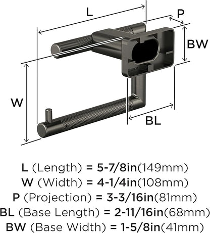 Amerock Bronx Gunmetal Single Post Tissue Holder, BH26617GM