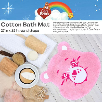 Care Bears Cheer Bear Pink Cotton Non Slip Plush Bathroom Mat Rug (Officially Licensed Product) By Franco