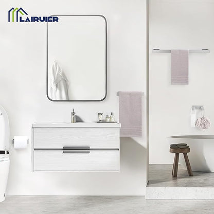 Lairuier Brushed Nickel Bathroom Accessories, 23.6 inches Towel Bar Set | Including Towel Bar, Towel Holder, Toilet Paper Holder, Towel Hook, SUS304 Stainless Steel Bathroom Towel Holder Hardware Set