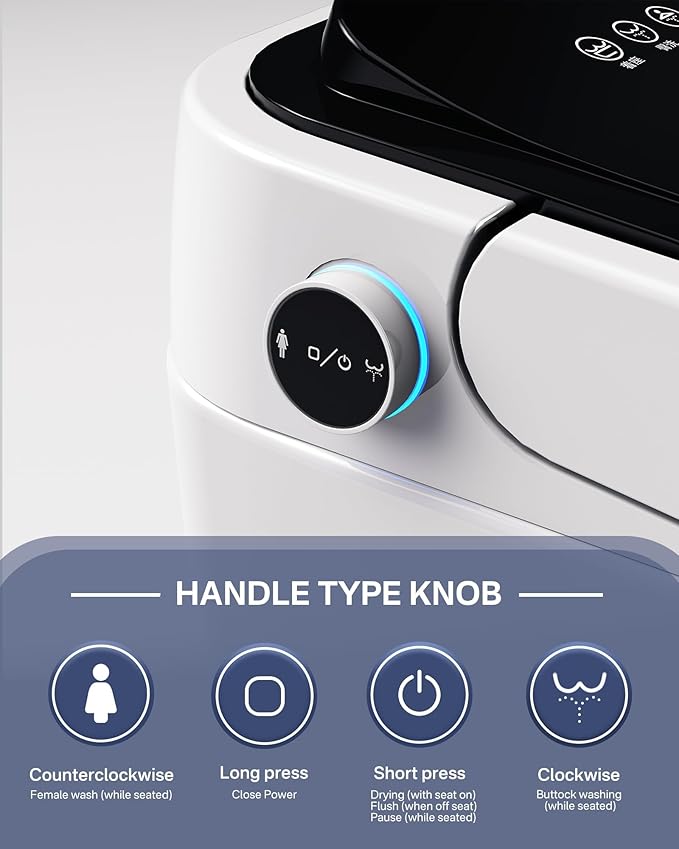 Smart Toilet with Bidet, Bidet Toilet, Modern Smart Toilets, Inteligente Japanese Toilet Seat,Toilet with Bidet Built in, Tankless Electric Toilet With Auto Open/Close Lid, Warm Water, Heated Seat