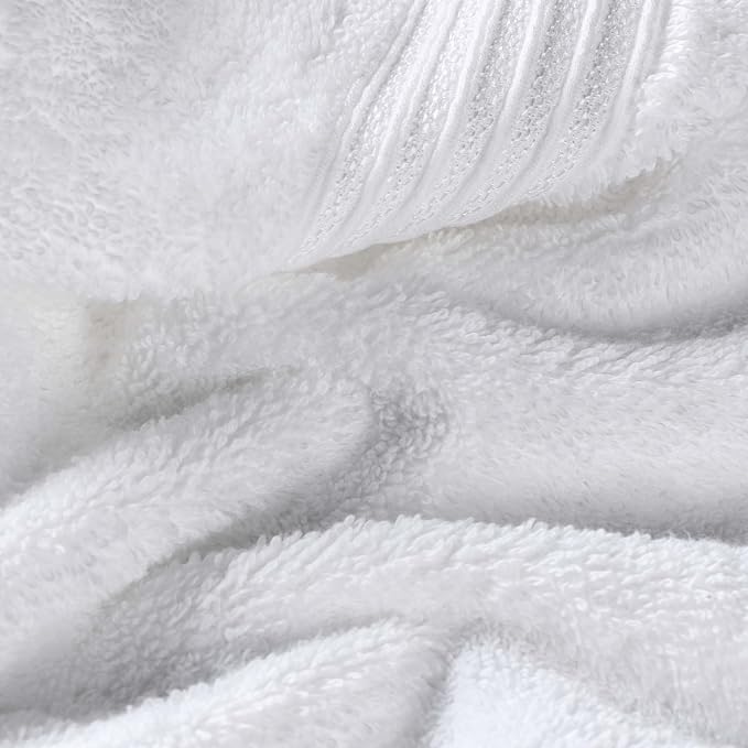SUPERIOR Egyptian Cotton Bath Towel Set, Home Bathroom Towels, Master, Guest Bath, Decor Essentials, Quick Dry, Absorbent, Large Body Towels, Spa, Hotel, Resort, Adult, Kids, Set of 2, White