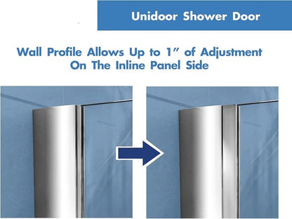 DreamLine Unidoor 35 - 36 inch W x 72 inch H Frameless Hinged Shower Door in Matte Black