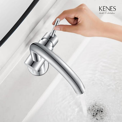 Polished Chrome Bathroom Faucets Single Handle, 1 Hole Vanity Faucet | Bathroom Sink Faucet with Pop Up Drain & 6 Inch Deck Plate, Lead-Free cUPC & NSF Certified, 1 Handle Faucet for Vanity RV Bar