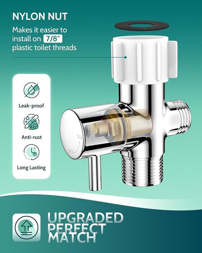 LUFEIDRA 3 Pack Handheld Bidet Sprayer for Toilet, Adjustable Water Flow | Leak-Free Hose, 8/7” Brass T-valve, Feminine Wash, Cloth Diaper Rinse, RV Toilet Use, Tank or Wall Mount, Easy Installation