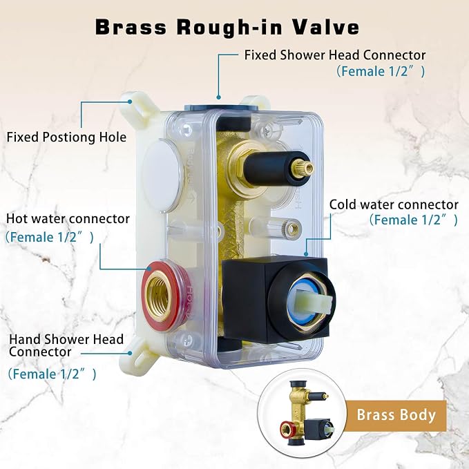 10 Inch Shower Faucet Set,Brushed Gold Shower System With Handheld | Square Shower Head with Shower Trim Kit And Handheld Shower Valve,Multi-function Rainfall,Rain Shower & Handheld Spray Combo