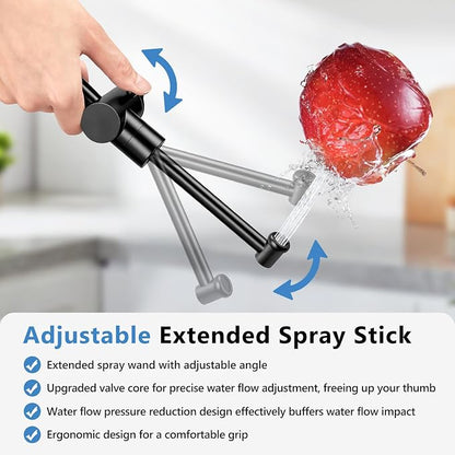 SPACEREST Handheld Bidet Sprayer for Toilet, Leak-Proof Stainless Steel Bidet Attachment for Toilet, Adjustable Spray Angle & Water Pressure, Toilet Sprayer for Personal Care, Postpartum (Black)