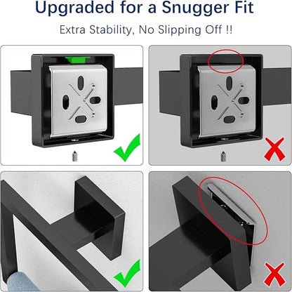 Gypie Bathroom Accessories Set Wall Mounted, 5-Piece 24In Matte Black | Stainless Steel Modern Wall Mount Towel Racks for Bathroom Towel Bar Set