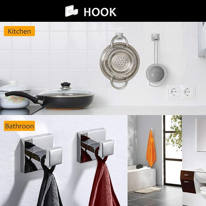 Bathroom Hardware Accessories Set Polished Chrome Towel Bar Sets Include Towel Bar Towel Holder Toilet Paper Holder Towel Hook,5 Pieces Stainless Steel Wall Mounted