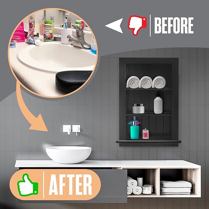 Houseables Recessed Medicine Cabinet, Recessed Wall Niche, In Wall Medicine Cabinet, Bathroom Niche, Insert for Drywall, Between Studs Shelf Replacement, Without No Mirror, Recess, Wood, 14x24 (17x27)