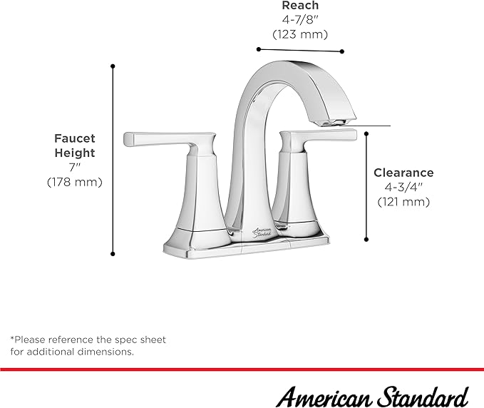 American Standard 7426201.002 Belmeade Two-Handle 4-Inch Centerset Bathroom Faucet, 1.2 GPM, Chrome