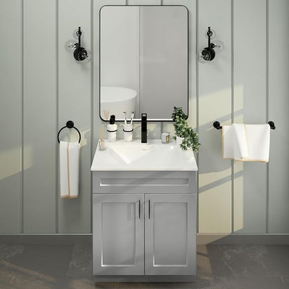 Bathroom Vanity Sink Base Ready-to-Assemble Bathroom Cabinet 24"/30'/36" Width (Vanity Base in Light Grey Shaker, 30 inch)