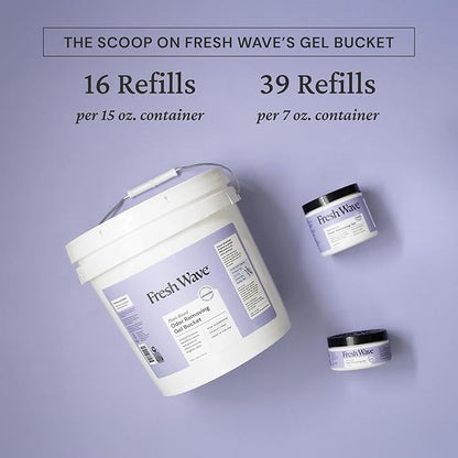 Fresh Wave Odor Eliminator Gel Bucket, 248 oz. Lavender Refill | EPA Safer Choice rated, No parabens or harsh chemicals, Refills up to 16 large gel jars, Pet-safe room deodorizer