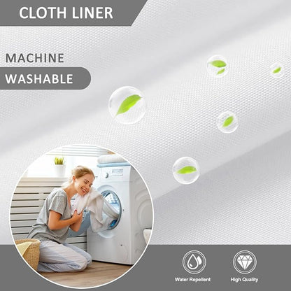 Snap-in Fabric Replacement Liner 59" W x 55" L, for 60" W x 72" L No Hook Shower Curtain