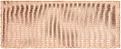 TYUU Waffle Runner Rug Bathroom, Long Boho Bath Mat, 60x24 Light Peach | Super Absorbent Quick Dry Bath Rug, Non-Slip Backing, Soft Waffle Washable Farmhouse Bathroom Mats, Tub, Shower & Home Decor