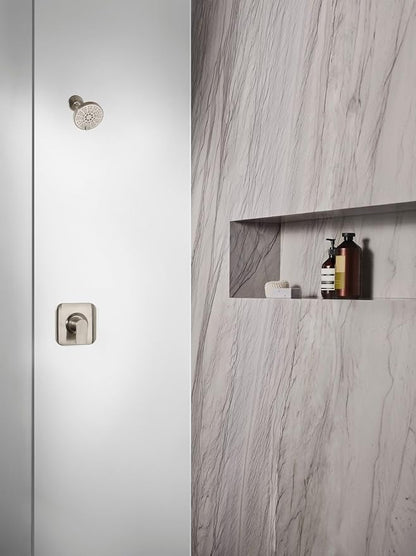 Moen Genta LX Pressure Balancing Eco-Performance Modern Shower Trim with Showerhead and Lever Handle, Posi-Temp Valve Required, Brushed Nickel, T2472EPBN