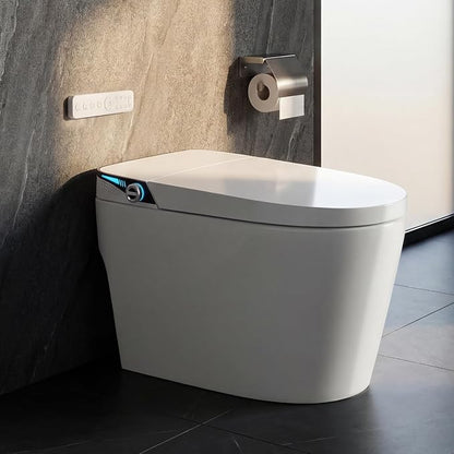 TOTTE Premium Smart Toilet with Bidet Built-in, 1000g MaP Flush Score, Foam Shield, ADA Comfort Height Heated Seat, Automatic Lid, Warm Air Dryer & Instant Warm Water, Tankless Toilet