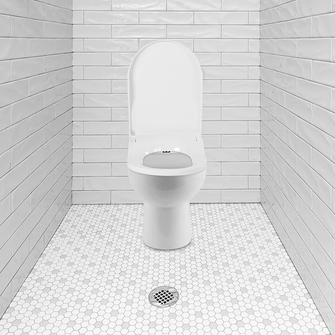 Non Electric D Shape Bidet Toilet Seat Cover with Self Cleaning Dual Nozzles System Easy Installation for WC (White)