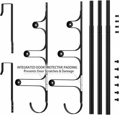 CANYAVE Over The Door Towel Rack, Over Door Towel Rack for Bathroom Door, Triple Towel Storage Holder with Hooks (Matte Black)