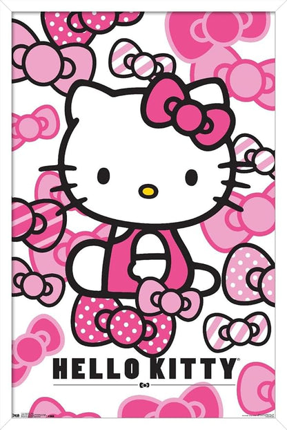 Trends International Hello Kitty - Bows Wall Poster, 14.725" x 22.375", White Framed Version