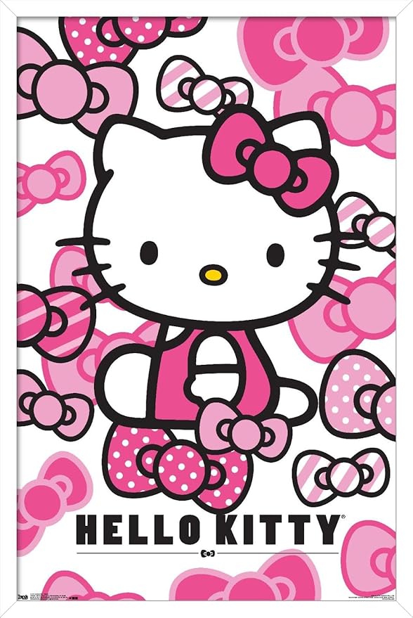 Trends International Hello Kitty - Bows Wall Poster, 22.375" x 34", White Framed Version