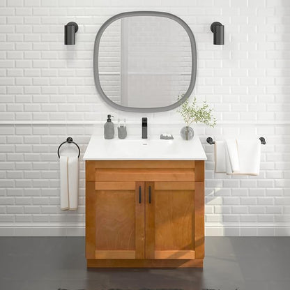 36” Maple Shaker Bathroom Vanity Base – Ready-to-Assemble Sink Cabinet, Freestanding Bathroom Vanity Base Only, No Top or Sink