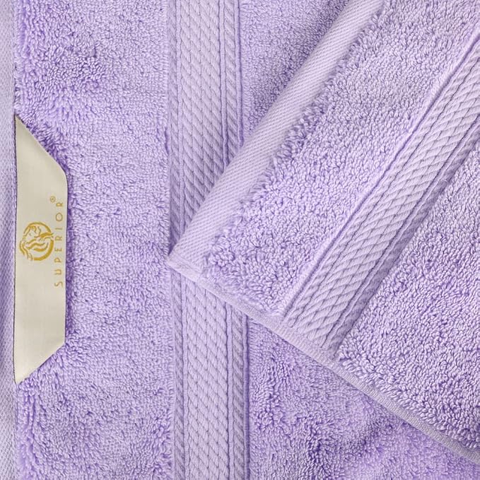 Superior Egyptian Cotton Plush & Absorbent, Face Towel Set of 6, Purple | Quick Dry, Soft Luxury Towel Set, Bath Essentials for Bathroom, Guest Bath, Spa, 2 Piece Face, Madeline Towels