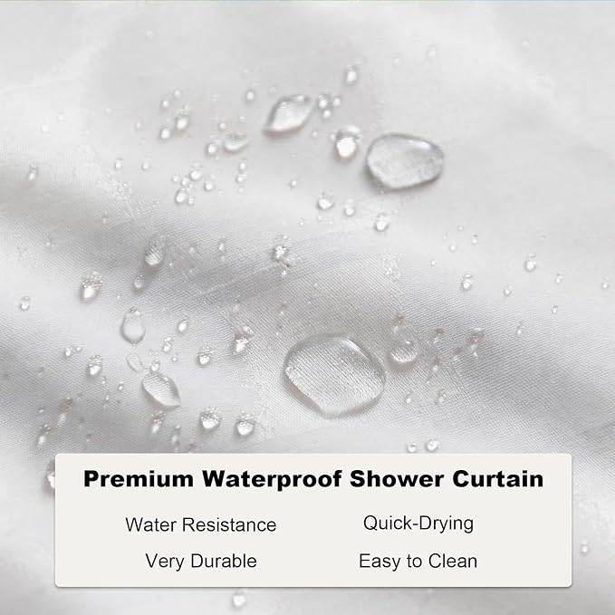 Beach Modern Ocean Shower Curtain Coastal Summer Tropical Palm Tree Trendy | Nature Shower Curtains for Bathroom, Waterproof Bath Curtain with Hooks Machine Washable Bathtub Curtains 36x72 Inch Blue