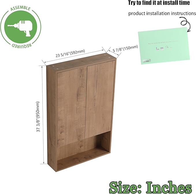 72" Bathroom Vanity Set, 72 Inch Modern Floating Vanity with 6 Doors and 1 Wall-Mounted Side Cabinet, Double Resin Sinks Wall Mount Cabinet Set, Open Storage Shelf, Imitative Oak