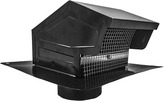 Galvanized Steel Roof Vent Cap with Damper & Removable Screen