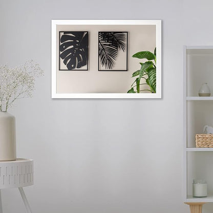 BOMINICA Rectangular Wall Mirror 24” x 36” Bathroom Mirror Framed Wall Mirror for Living Room, Vanity, White