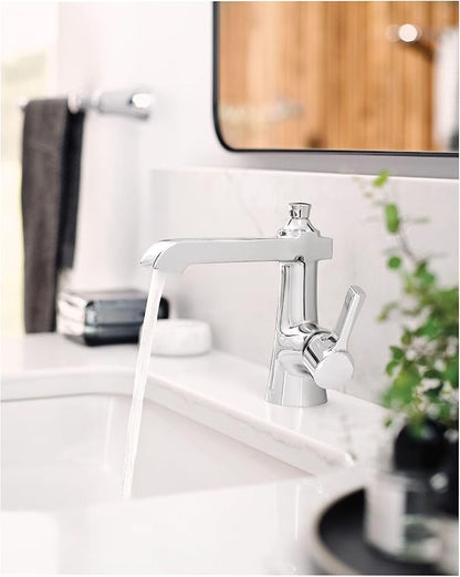 Moen S6981 Flara One-Handle Single Hole Bathroom Faucet with Drain Assembly, Chrome