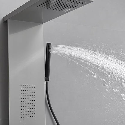 Shower Panel System Shower Wall Tower with Body Massage System Rain Shower Handheld 3 IN 1 High Pressure Jets Stainless Steel, Brushed Nickel