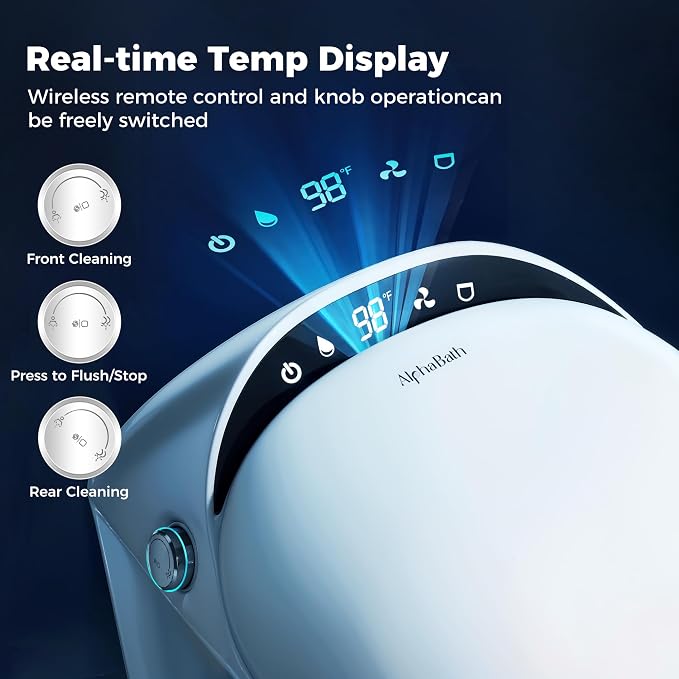 Smart Toilet with Bidet built in, Bidet Toilet with Water Filtration | Nano Self-Cleaning Glaze, Pump assisted, Auto Deodorizer, Blackout Flush, Auto Open/Close/Flush, ADA Comfort Height,MAP1000