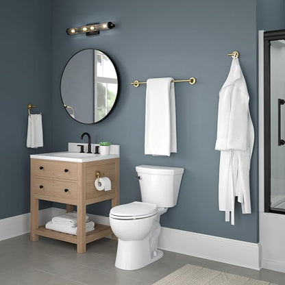 Franklin Brass Voisin (1-Pack) Toilet Paper Holder, Euro Single Post Tissue Roll Wall Mount TP Storage, Satin Gold Bathroom Decor, Accessories VOI50-BB