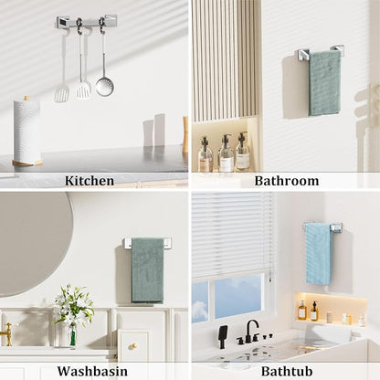 Alise Towel Bar Towel Rack for Bathroom Wall Mount 12 Inch,Polished Chrome | SUS304 Stainless Steel Bathroom Towel Holder, Full Square Towel Rod Towel Hanger for Bathroom Lavatory Kitchen