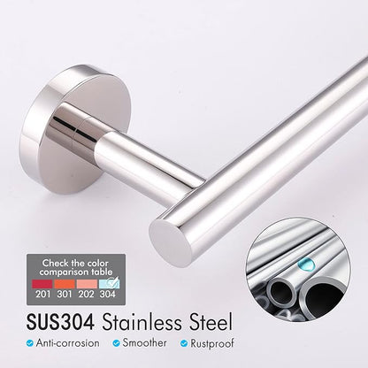 KES 9.6 Inches Hand Towel Bar Bathroom Towel Holder Kitchen Dish Cloths Hanger SUS304 Stainless Steel RUSTPROOF Wall Mount Polished Steel, Total Length 12 Inch, A2000S30