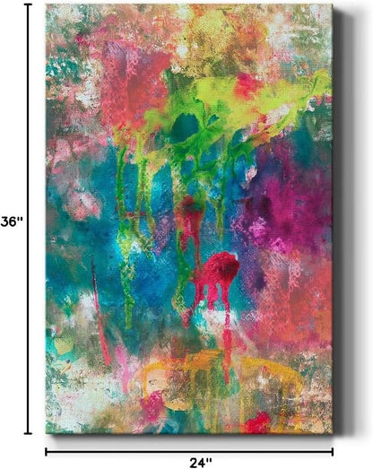 Renditions Gallery Canvas Abstract Wall Art Decorations Paintings & Prints Colorful Paint Splash Modern Canvas Wall Hanging Artwork for Bedroom Living Room Office Kitchen - 24"x36" LT02