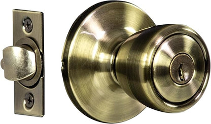 Design House 728345 Terrace 6-Way Universal Keyed Entry Door Knob Antique Brass