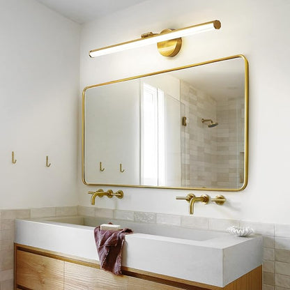 KAISITE Bathroom Lighting Fixture Over Mirror - 30 Inch Gold Vanity Light 24W 4000K Dimmable Modern LED Vanity Light Fixture Rotatable Bath Vanity Light Bar for Bathroom