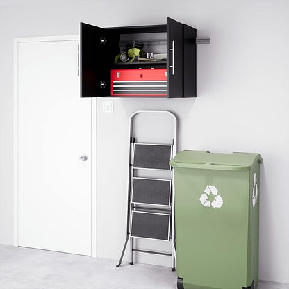 Prepac's HangUps Upper Storage Cabinet - Elegant and Spacious Wall Cabinets to Maximize Your Storage, 36" Size, Classic Black Finish