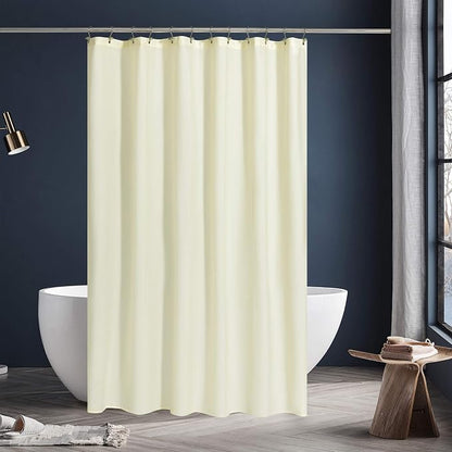 N&Y HOME Fabric Shower Curtain or Liner with Magnets, Sand | Hotel Quality, Washable, Water Repellent, Cloth Shower Curtain with Grommets for Bathroom, Standard Size