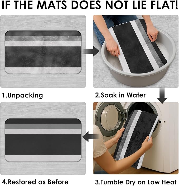 Geometric Bathroom Sets with Shower Curtain and Rugs, 4 Pcs, | Striped Minimalist Modern Black Bathroom Decor Set with Toilet Lid Cover, Non-Slip Bath Mats and Accessories 12 Hooks
