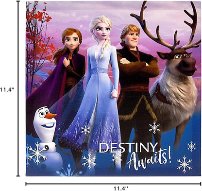 Disney Frozen 2 4 Pack Canvas LED Wall Art, Eachpiece Measures 11.4" X 11.4", Multi