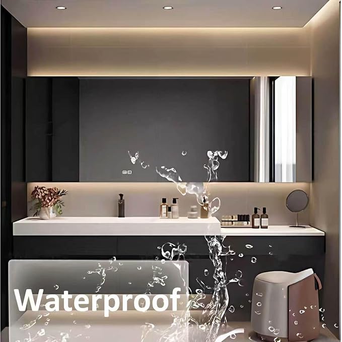 96" Bathroom Vanity with Sink, Modern Floating Bathroom Vanity, with Smart LED Defog Mirror, Plywood Storage Cabinet Soft Closing 2 Large Doors & 3 Drawers, Fully Pre-Assembled, Dressing Table